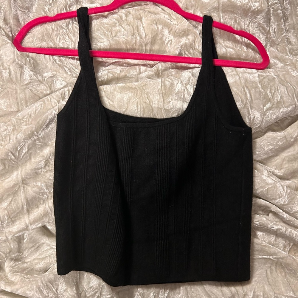 Calvin Klein Jeans Womens Black Knitwear Sweater Cropped Tank top Medium - Picture 4 of 4